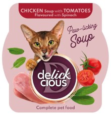 Delickcious (Делишес) Soup Chicken Tomatoes для кошек суп c курицей и томатами 80 г