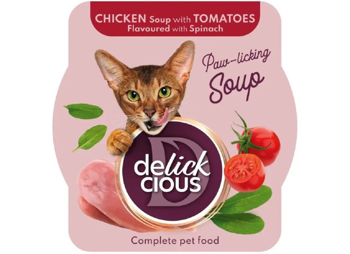 Delickcious (Делішес) Soup Chicken Tomatoes для кішок суп з куркою та томатами 80 г