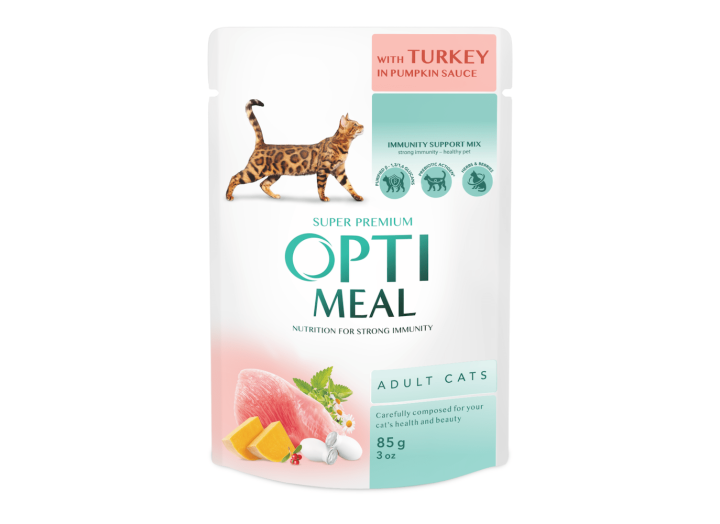 Optimeal Turkey Pumpkin sause з індичкою в гарбузовому соусі для котів 12х85 г