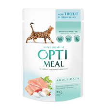 Optimeal Cats Trout Cream sause с форелью в кремовом соусе для кошек 12х85 г