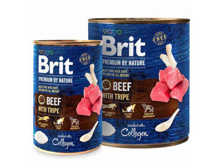 Brit Premium by Nature Beef з говядиною і рубцем для собак 400 г