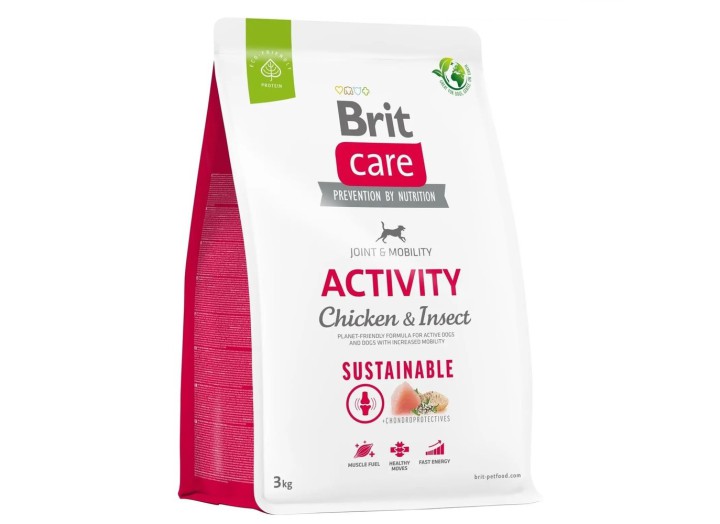 Brit Care Dog Sustainable Activity Chicken для собак с курицей и насекомым 3 кг