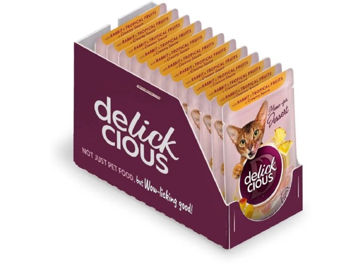 Delickcious (Делішес) пауч Rabbit Tropikal Fruits для котів кролик тропічні фрукти в соусі 80 гр