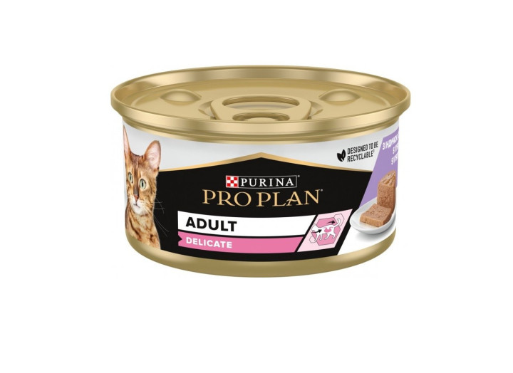 Purina Pro Plan Delicate Turkey паштет з індичкою для котів 24*85 г