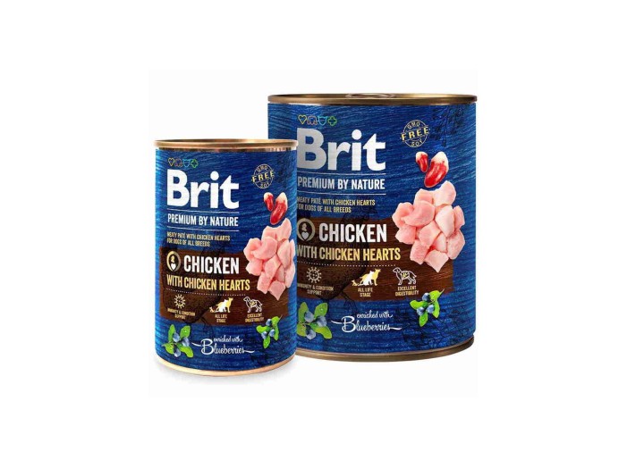 Brit Premium by Nature Chicken с куриными сердечками для собак 400 г