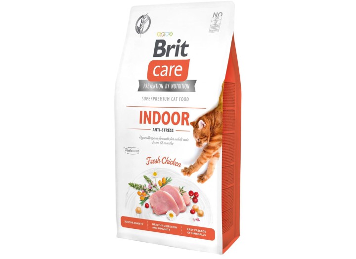 Brit Care Cat GF Indoor Anti-Stress для кошек живущих в помещении с курицей 7 кг