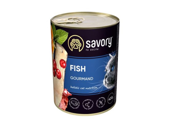 Savory Cat Adult Fish для кошек с рыбой 400 г