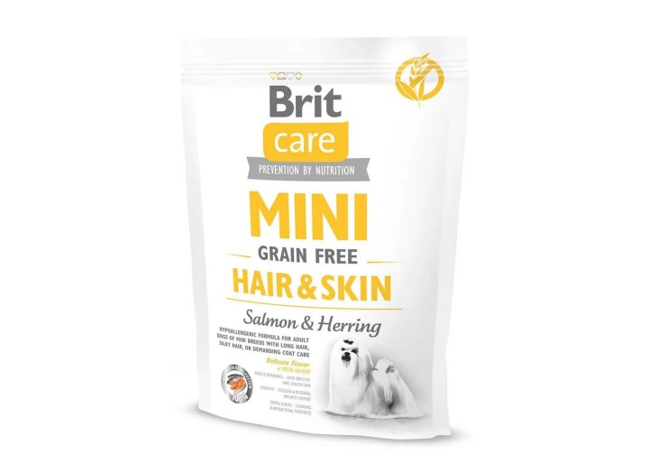 Brit Care Mini GF Hair & Skin для собак с лососем и сельдью 400 г