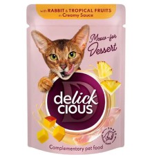 Delickcious (Делішес) пауч Rabbit Tropikal Fruits для котів кролик тропічні фрукти в соусі 80 гр