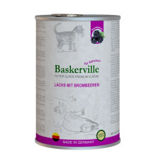 Baskerville Super Premium Lachs Mit Brombeeren Лосось з ожиною для кошенят 400 г