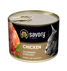 Savory Sterilised Chicken для стерилизованных кошек с курицей 400 г фото