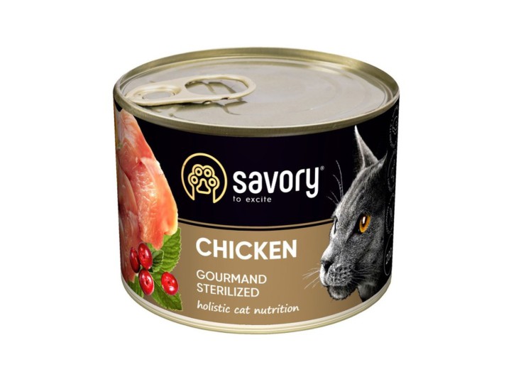 Savory Sterilised Chicken для стерилізованих кішок з куркою 400 г