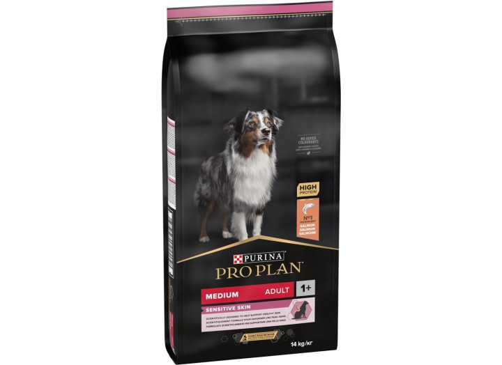 Purina Pro Dog Adult Medium Sensitive Skin Salmon для собак з лососем 14 кг