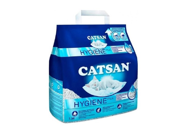 Наполнитель глиняный Catsan Hygiene Plus для кошачьего туалета 5 л