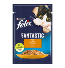 Вологий корм для кішок Felix Fantastic, шматочки в желе, з куркою, 26*85 г