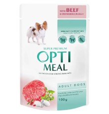 Optimeal Beef Cranberry in Jelly для собак с говядиной и клюквой в желе 100г