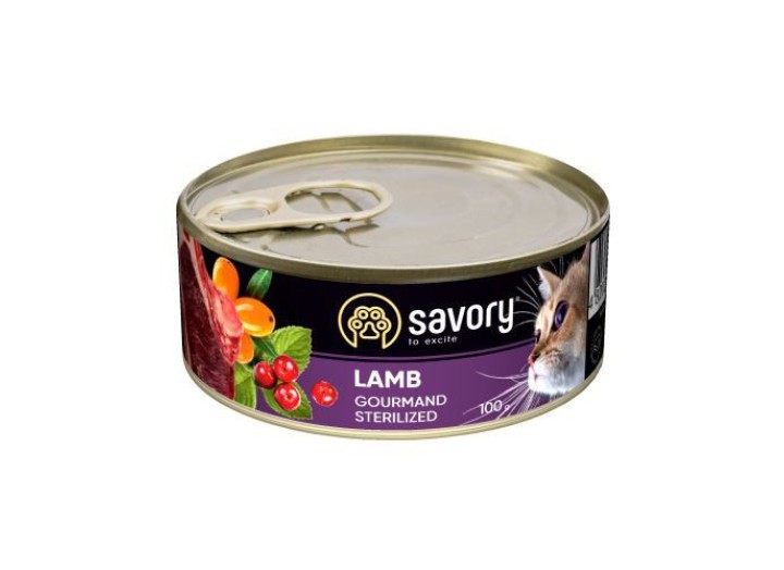 Savory Sterilised Lamb для стерилізованих кішок з ягням 100 г