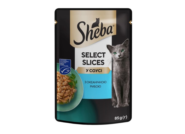 Sheba Slices для кішок з океанічною рибою в соусі 28х85 г