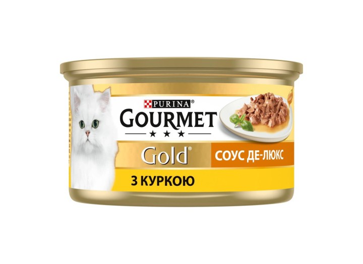 Gourmet Gold Шматочки в соусі для кішок з куркою 24x85 г