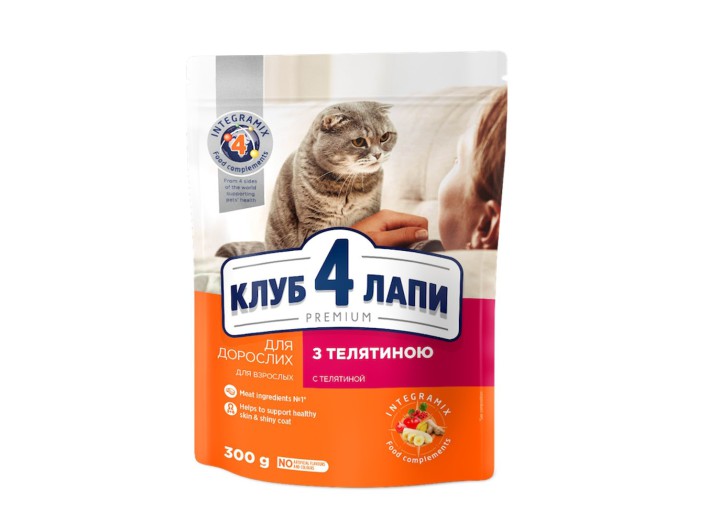 Клуб 4 Лапы Premium Veal для кошек с телятиной 300 г