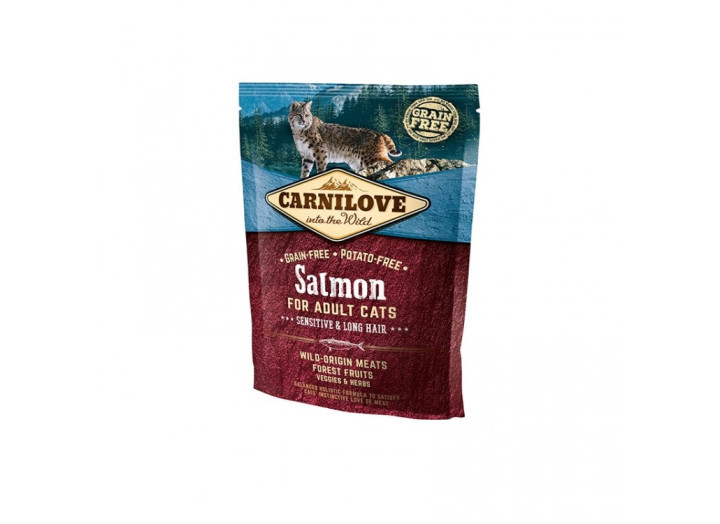 Carnilove Salmon Sensitive Long Hair для кішок з лососем 400 г
