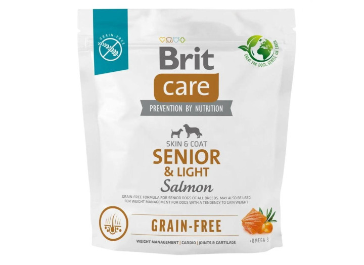 Brit Care Grain Free Senior & Light Salmon для собак с лососем 1 кг