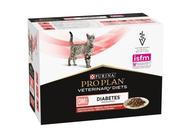 Purina Pro Plan Veterinary DM St/Ox Diabetes Managment для котів у соусі з яловичиною 10х80 г