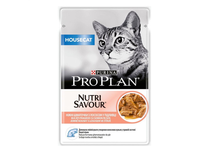 Purina Pro Plan Housecat Nutrisavour Шматочки з лососем для котів 85 г