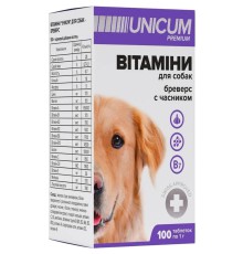 Витамины для собак Unicum Premium Бреверс с чесноком 100 таблеток (UN-034)