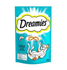 Ласощі Dreamies подушечки з лососем для котів 60 г