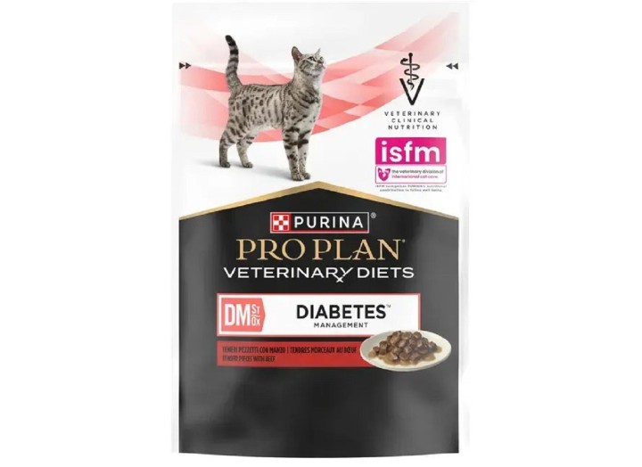 Purina Pro Plan Veterinary DM St/Ox Diabetes Managment для котів у соусі з яловичиною 10х80 г