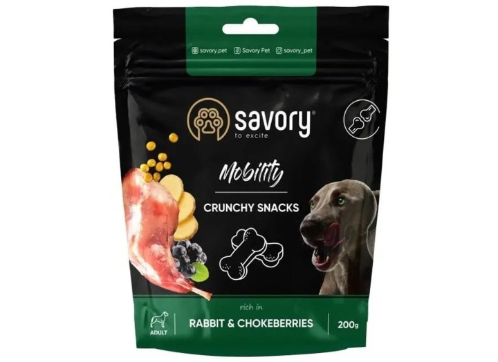 Ласощі Savory Dog Mobility Crunchy Snack із кроликом для собак 200 г (31362)