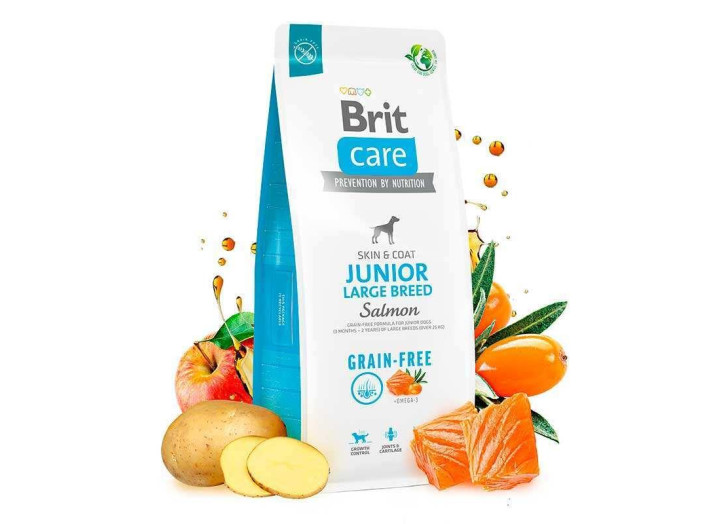 Brit Care GF Junior Large Breed Salmon та Potato для цуценят з лососем 3 кг