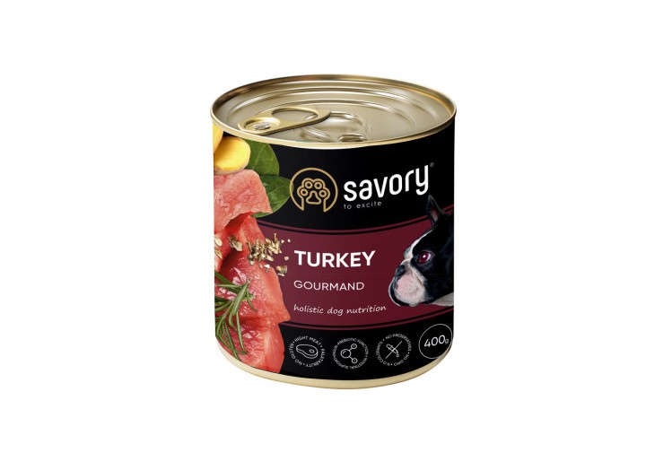 Savory Dog Gourmand Turkey для собак с индейкой 400 г