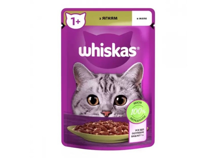 Whiskas пауч для кошек с ягненком в желе 28*85 г