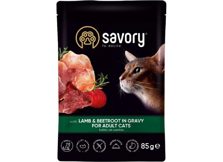 Влажный корм Savory Lamb для кошек, ягненок в соусе 85 г