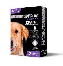 Краплі Unicum Complex Premium від гельмінтів, бліх та кліщів для собак 4-10 кг (1піп)