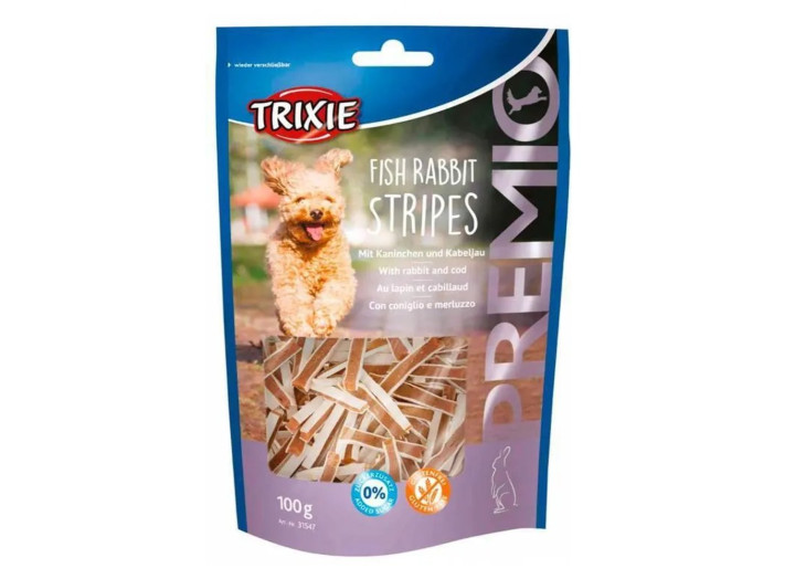 Лакомство для собак Trixie Premio Fish Rabbit Stripes, с кроликом и треской, 100 г (31547)