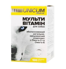 Витамины Unicum Рremium для собак мультивитамины, 100 таблеток, 100 г (UN-016)