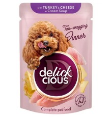 Delickcious (Делишес) пауч Dog Turkey Cheese Soup для собак индейка сыр суп 85 г