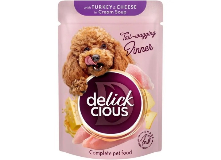 Delickcious (Делишес) пауч Dog Turkey Cheese Soup для собак индейка сыр суп 85 г