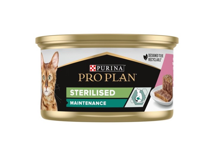 Purina Pro Plan Adult Sterilised в паштете с тунцом и лососем для стерилизованных кошек 24*85 г