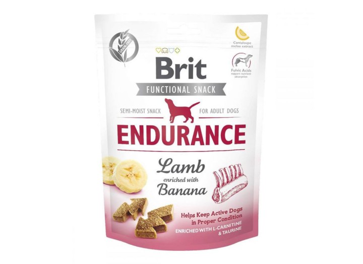 Brit Care Endurance Ласощі для підтримання форми у собак з ягням та бананом 150 г