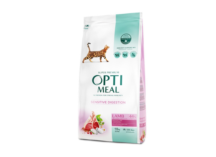 Optimeal Lamb Sensitive для котів з ягням 10 кг