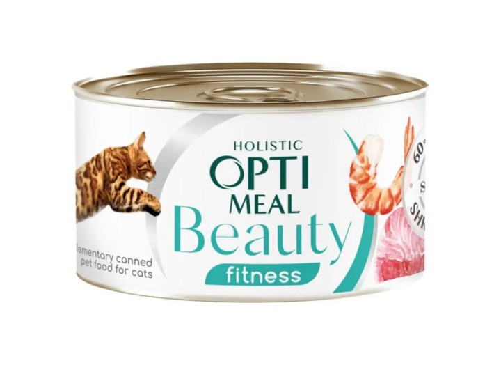 Optimeal Beauty Fitness с полосатым тунцом и креветками в соусе 70г