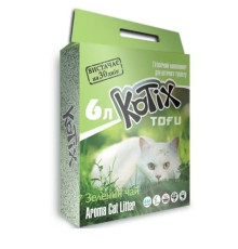 Наполнитель соевый Kotix Tofu Green Tea Тофу для кошачьего туалета зеленый чай 6 л/2.6 кг