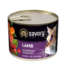 Savory Sterilised Lamb для стерилізованих кішок з ягням 200 г фото