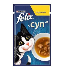 Вологий корм для кішок Felix Soup, з куркою, 30*48 г