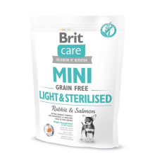 Brit Care Mini GF Light Sterilised для стерилизованных собак с лососем и кроликом 400 г