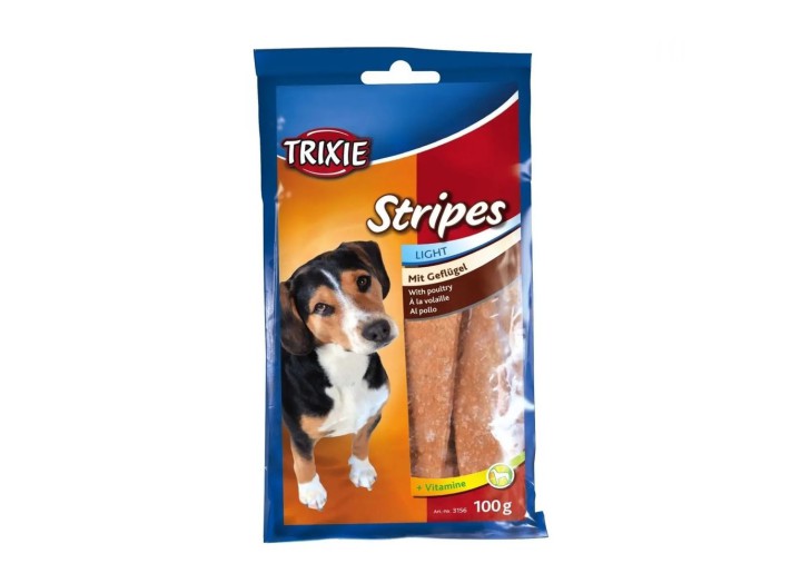 Ласощі для собак Trixie Stripes Light, з м'ясом домашньої птиці, 100 г (3156)